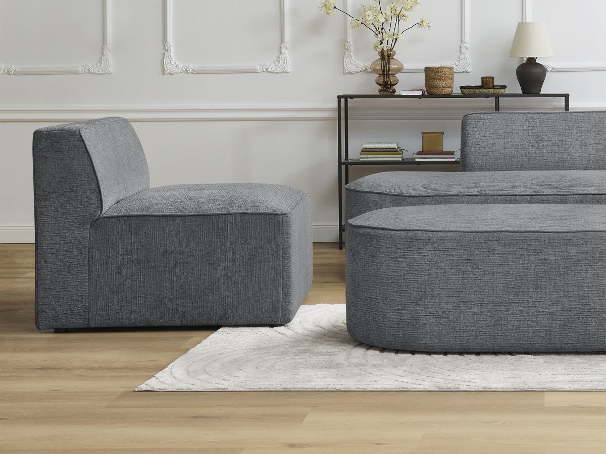 1-zits fauteuil voor modulaire bank ROUSSEAU met gestructureerde stof