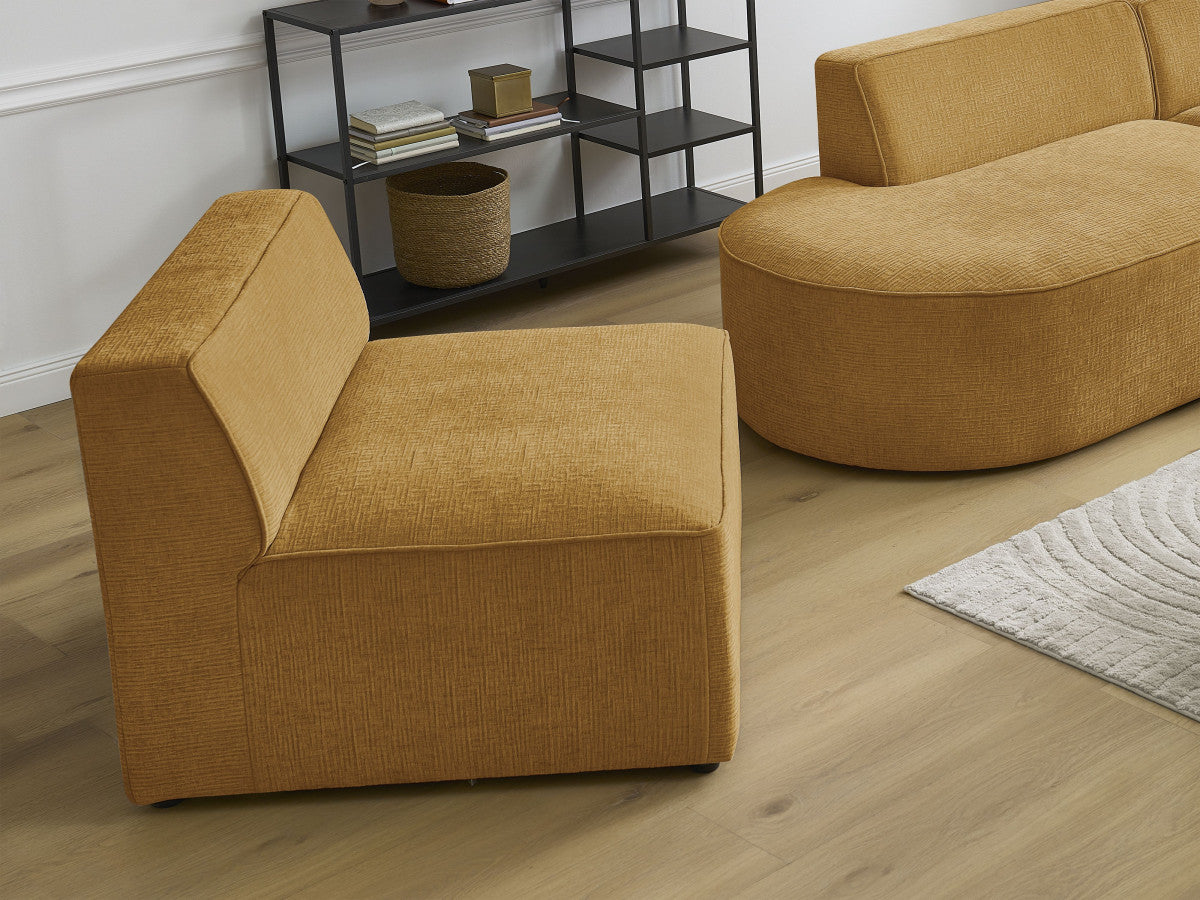 1-zits fauteuil voor modulaire bank ROUSSEAU met gestructureerde stof