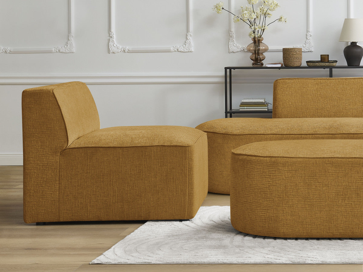 1-zits fauteuil voor modulaire bank ROUSSEAU met gestructureerde stof