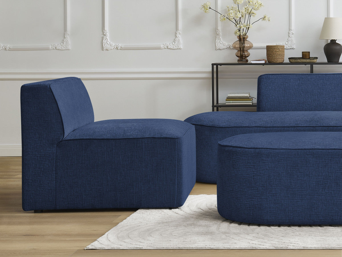 1-zits fauteuil voor modulaire bank ROUSSEAU met gestructureerde stof