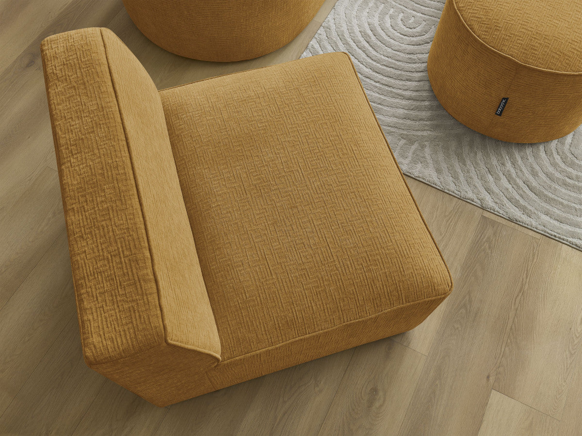 1-zits fauteuil voor modulaire bank ROUSSEAU met gestructureerde stof
