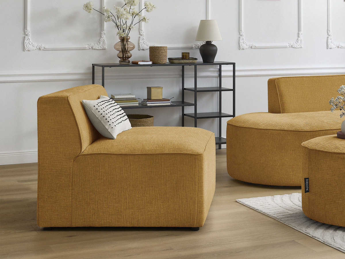 1-zits fauteuil voor modulaire bank ROUSSEAU met gestructureerde stof