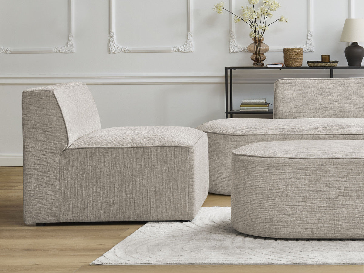 1-zits fauteuil voor modulaire bank ROUSSEAU met gestructureerde stof