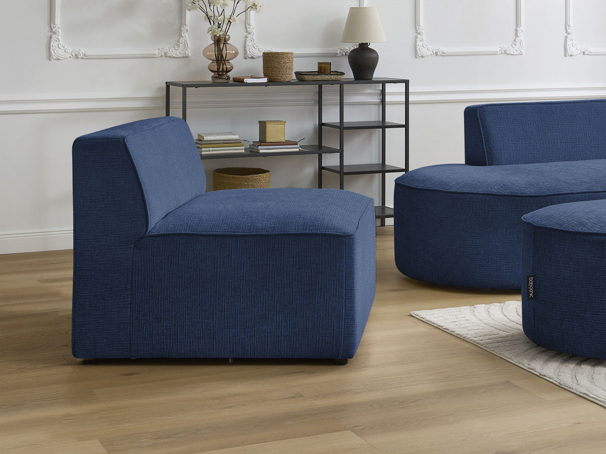 1-zits fauteuil voor modulaire bank ROUSSEAU met gestructureerde stof