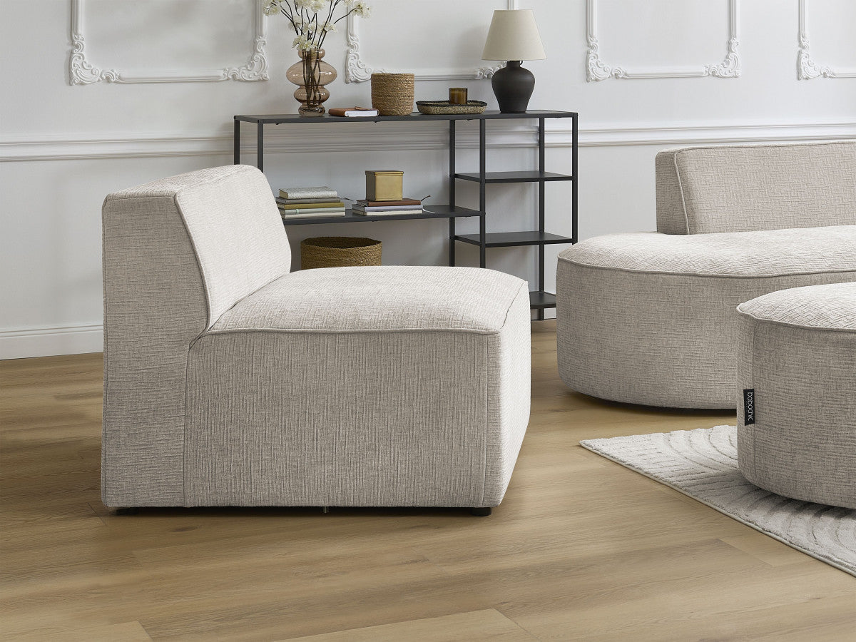 1-zits fauteuil voor modulaire bank ROUSSEAU met gestructureerde stof