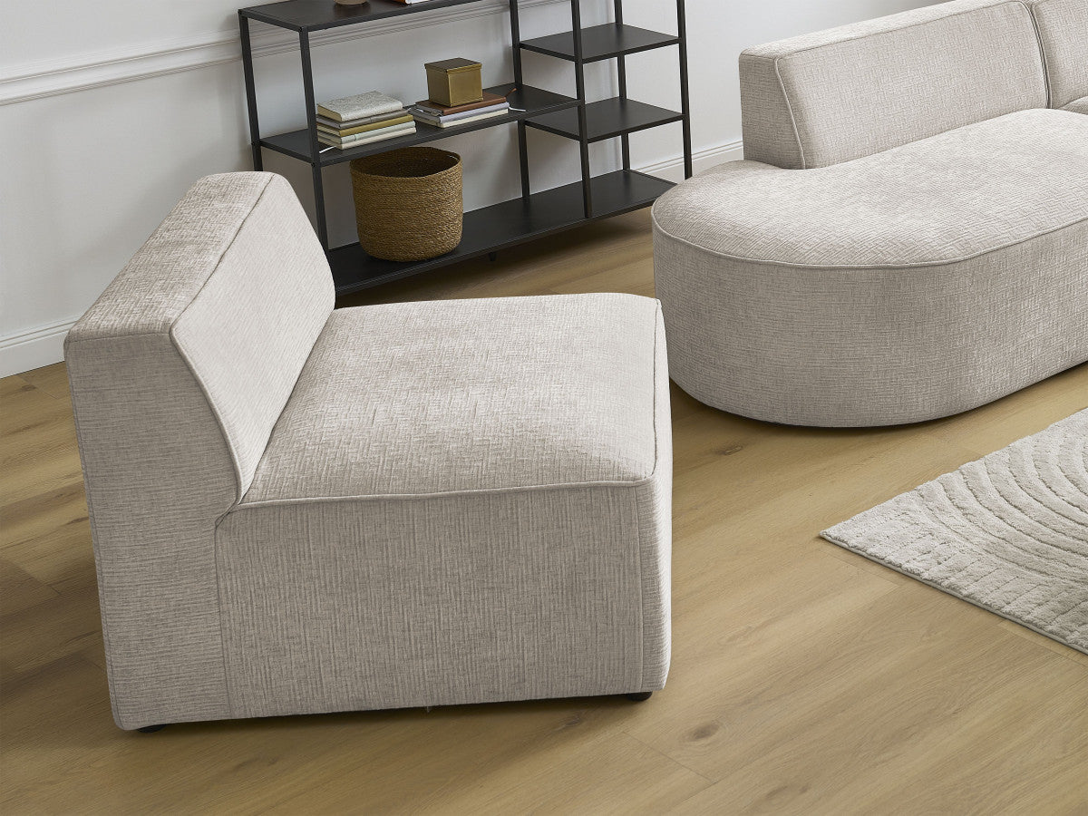 1-zits fauteuil voor modulaire bank ROUSSEAU met gestructureerde stof