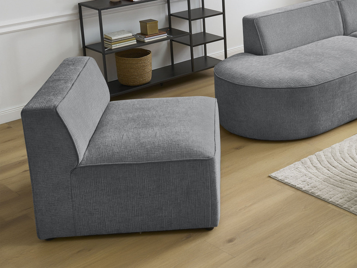 1-zits fauteuil voor modulaire bank ROUSSEAU met gestructureerde stof
