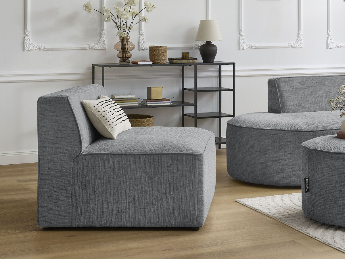 1-zits fauteuil voor modulaire bank ROUSSEAU met gestructureerde stof