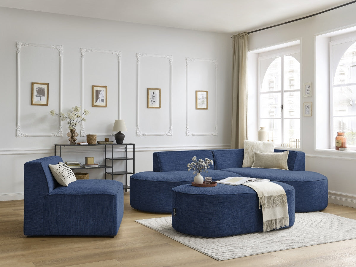 1-zits fauteuil voor modulaire bank ROUSSEAU met gestructureerde stof