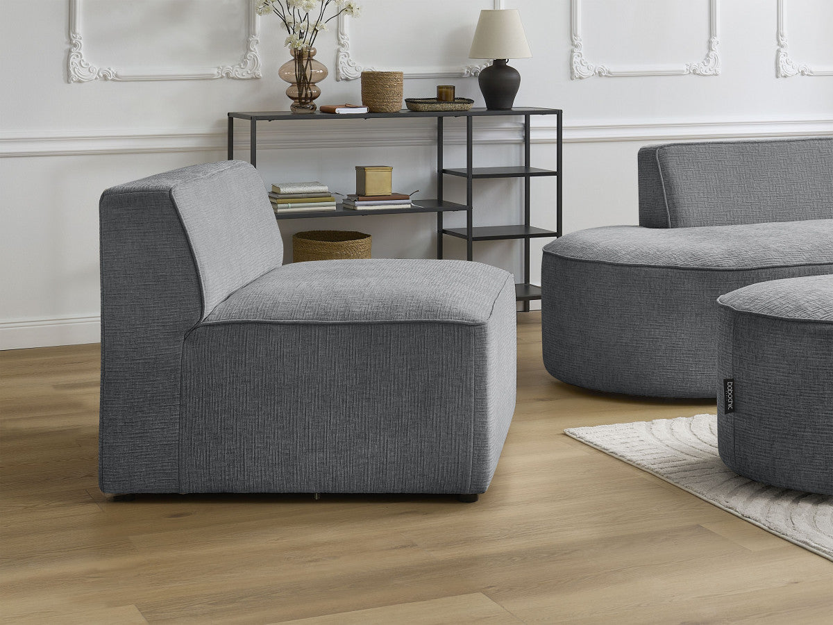 1-zits fauteuil voor modulaire bank ROUSSEAU met gestructureerde stof
