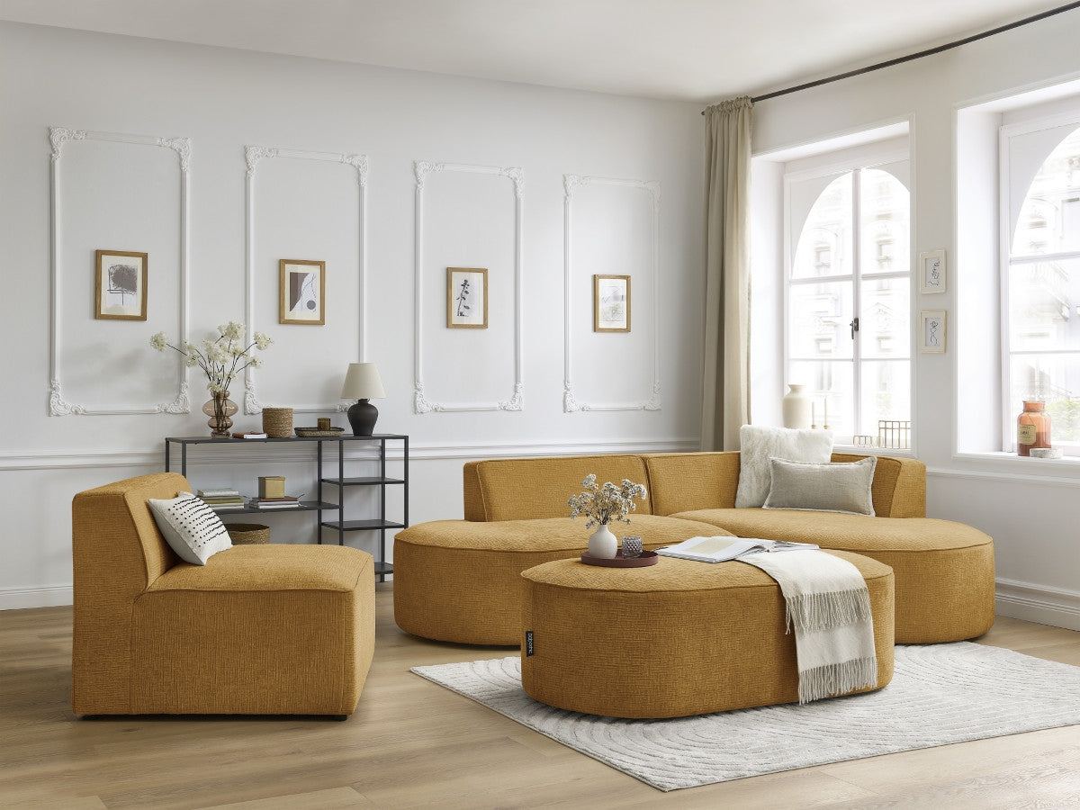 1-zits fauteuil voor modulaire bank ROUSSEAU met gestructureerde stof