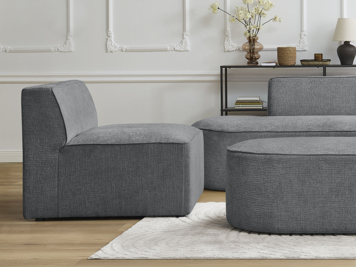 1-zits fauteuil voor modulaire bank ROUSSEAU met gestructureerde stof