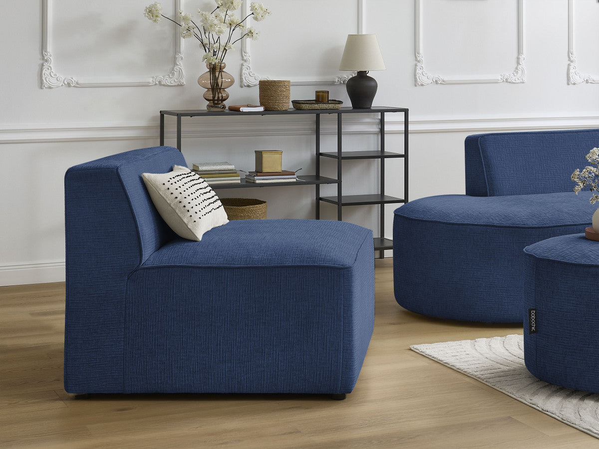 1-zits fauteuil voor modulaire bank ROUSSEAU met gestructureerde stof