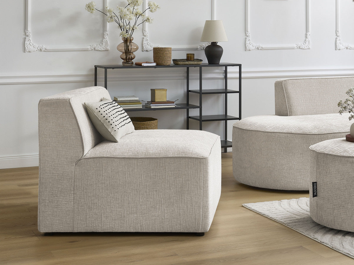 1-zits fauteuil voor modulaire bank ROUSSEAU met gestructureerde stof