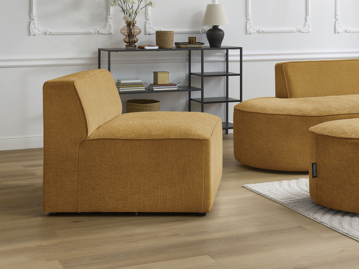 1-zits fauteuil voor modulaire bank ROUSSEAU met gestructureerde stof