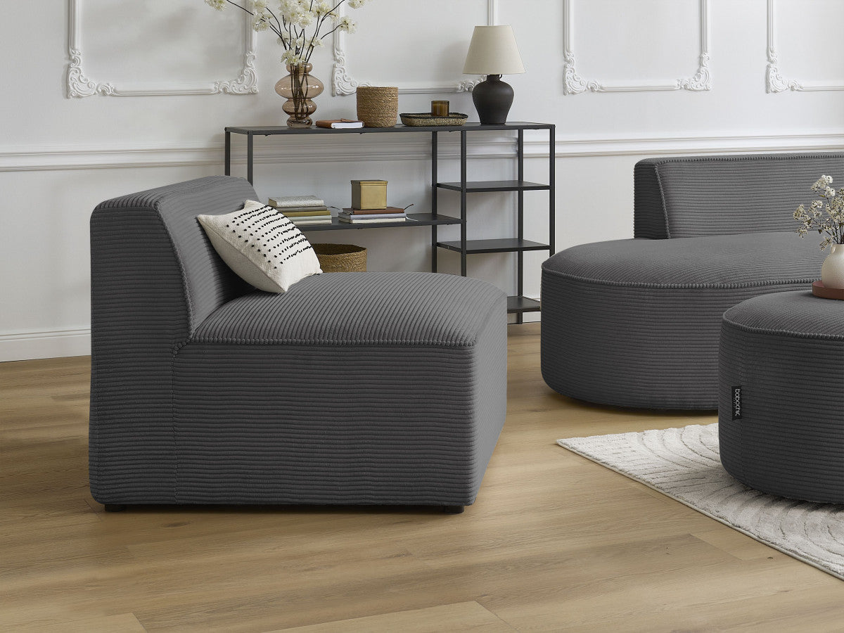 1-zits stoel voor modulaire bank ROUSSEAU ribfluweel