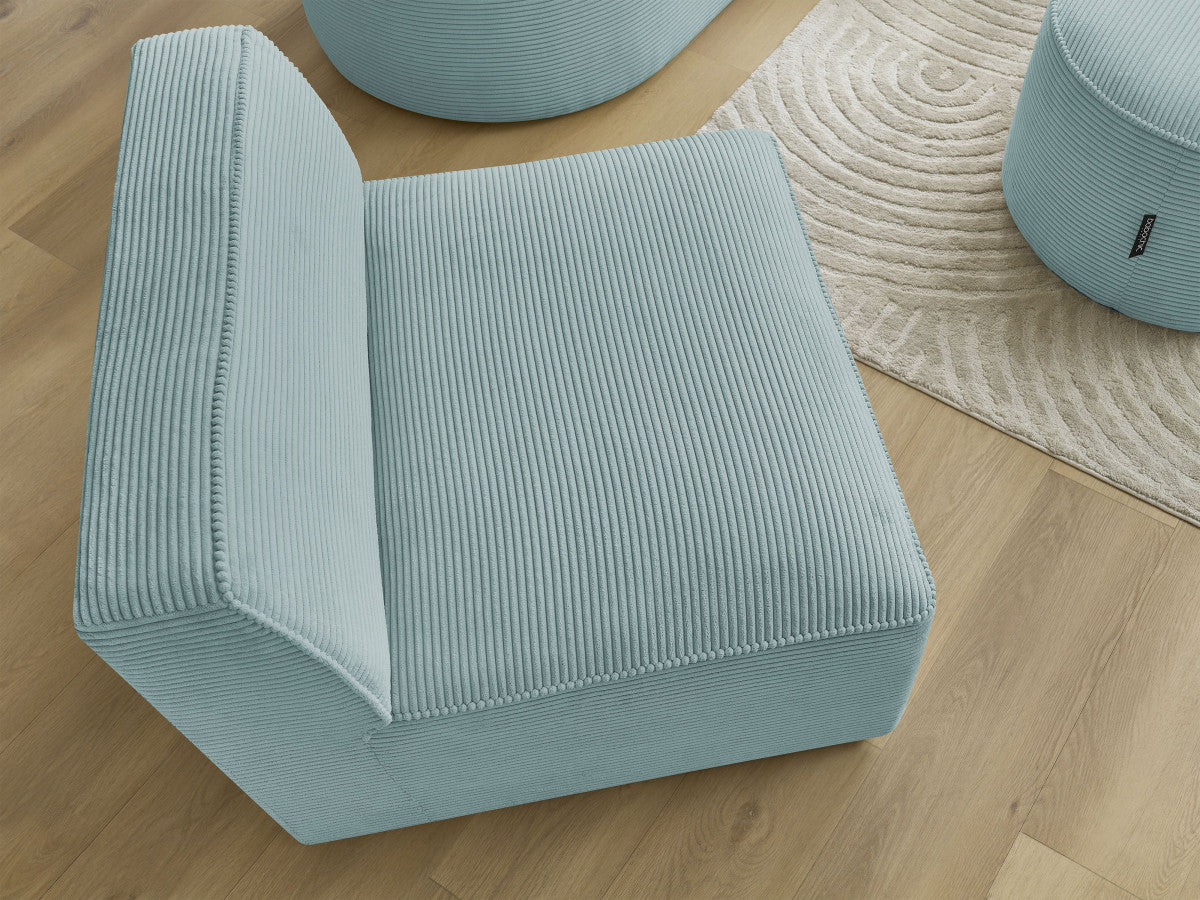1-zits stoel voor modulaire bank ROUSSEAU ribfluweel