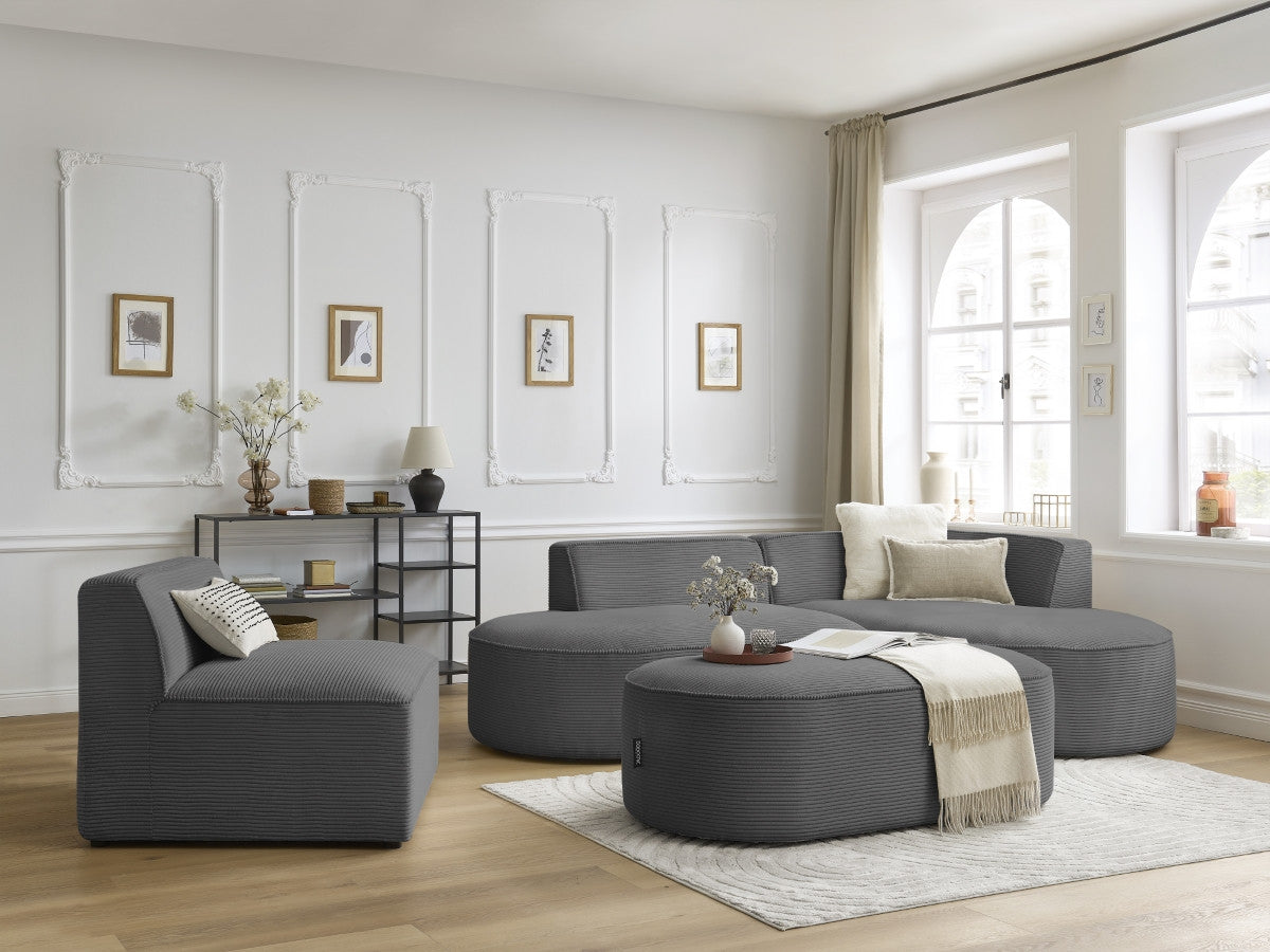 1-zits stoel voor modulaire bank ROUSSEAU ribfluweel