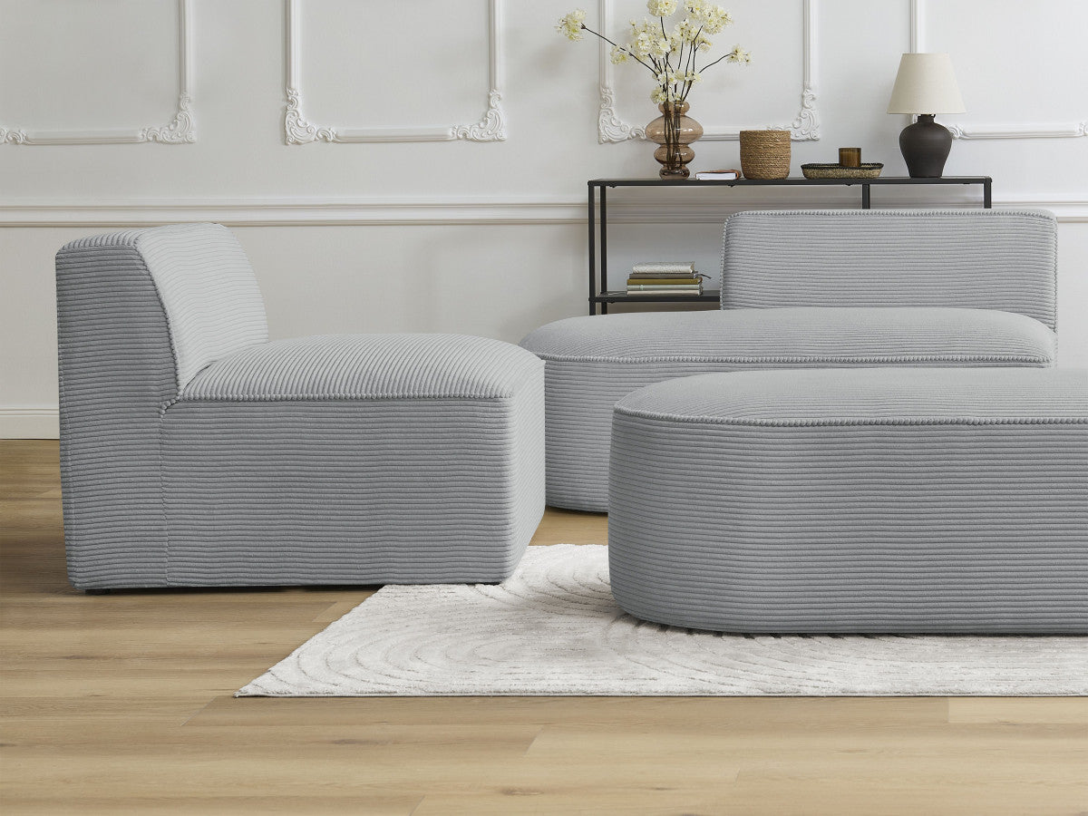 1-zits stoel voor modulaire bank ROUSSEAU ribfluweel