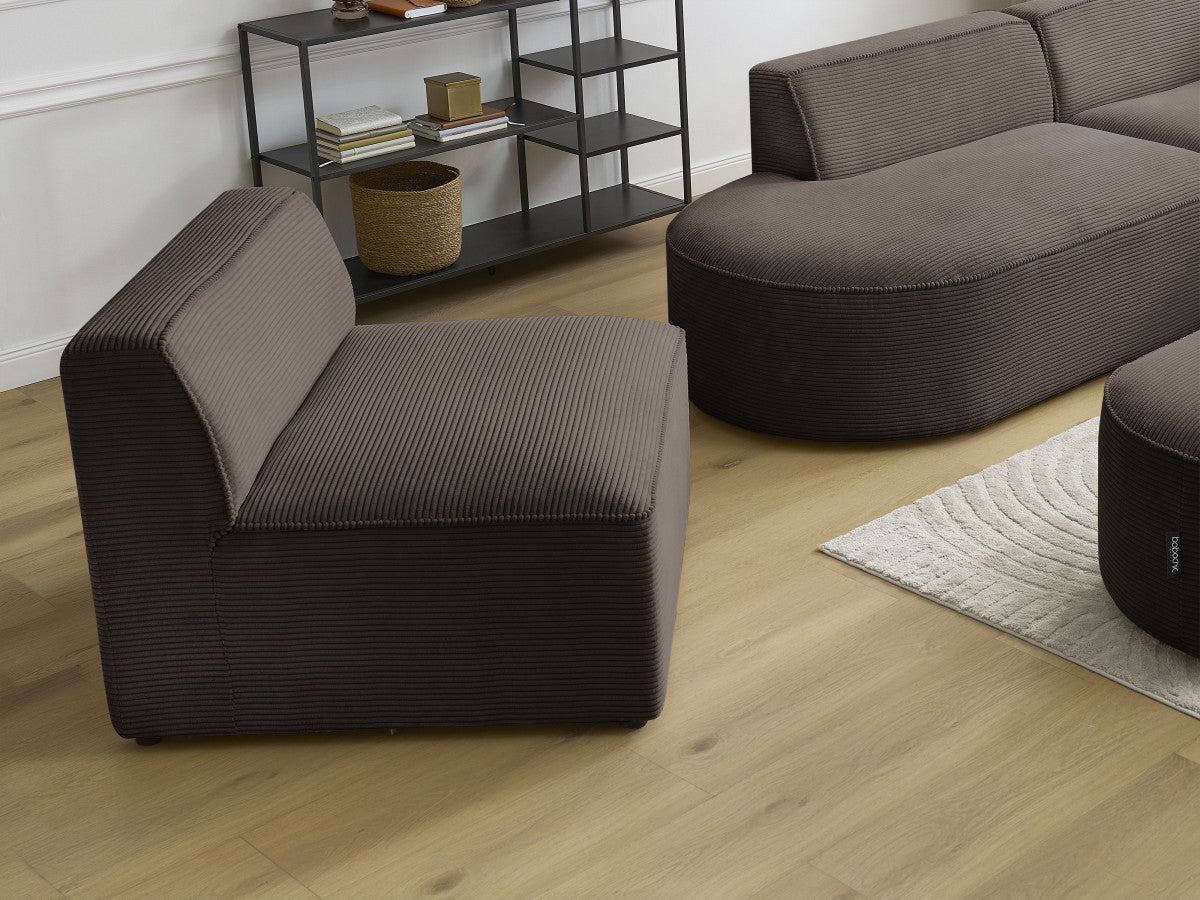 1-zits stoel voor modulaire bank ROUSSEAU ribfluweel