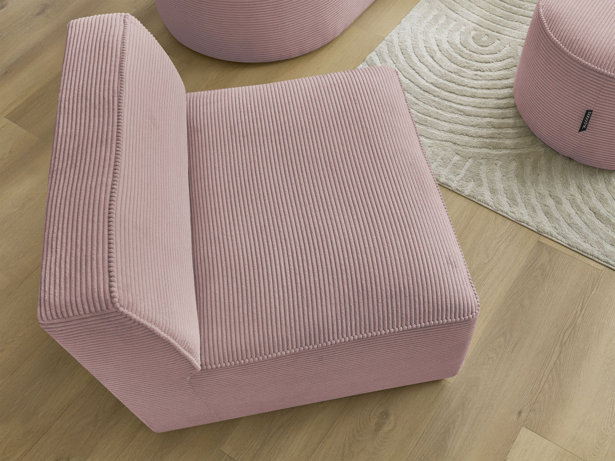 1-zits stoel voor modulaire bank ROUSSEAU ribfluweel