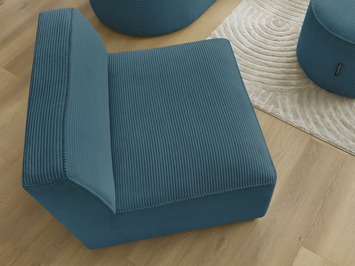 1-zits stoel voor modulaire bank ROUSSEAU ribfluweel