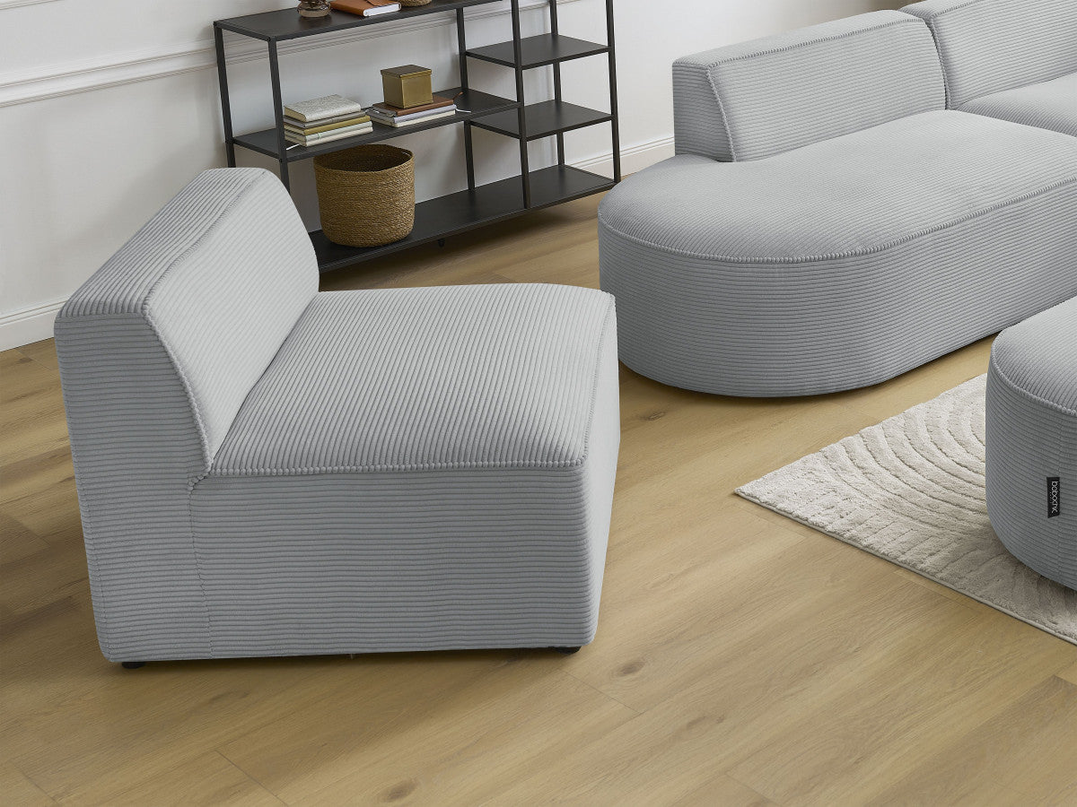 1-zits stoel voor modulaire bank ROUSSEAU ribfluweel