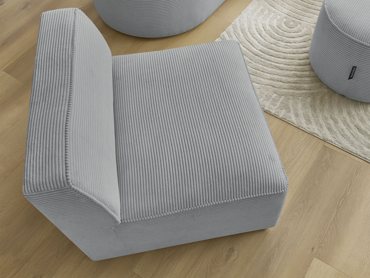 1-zits stoel voor modulaire bank ROUSSEAU ribfluweel