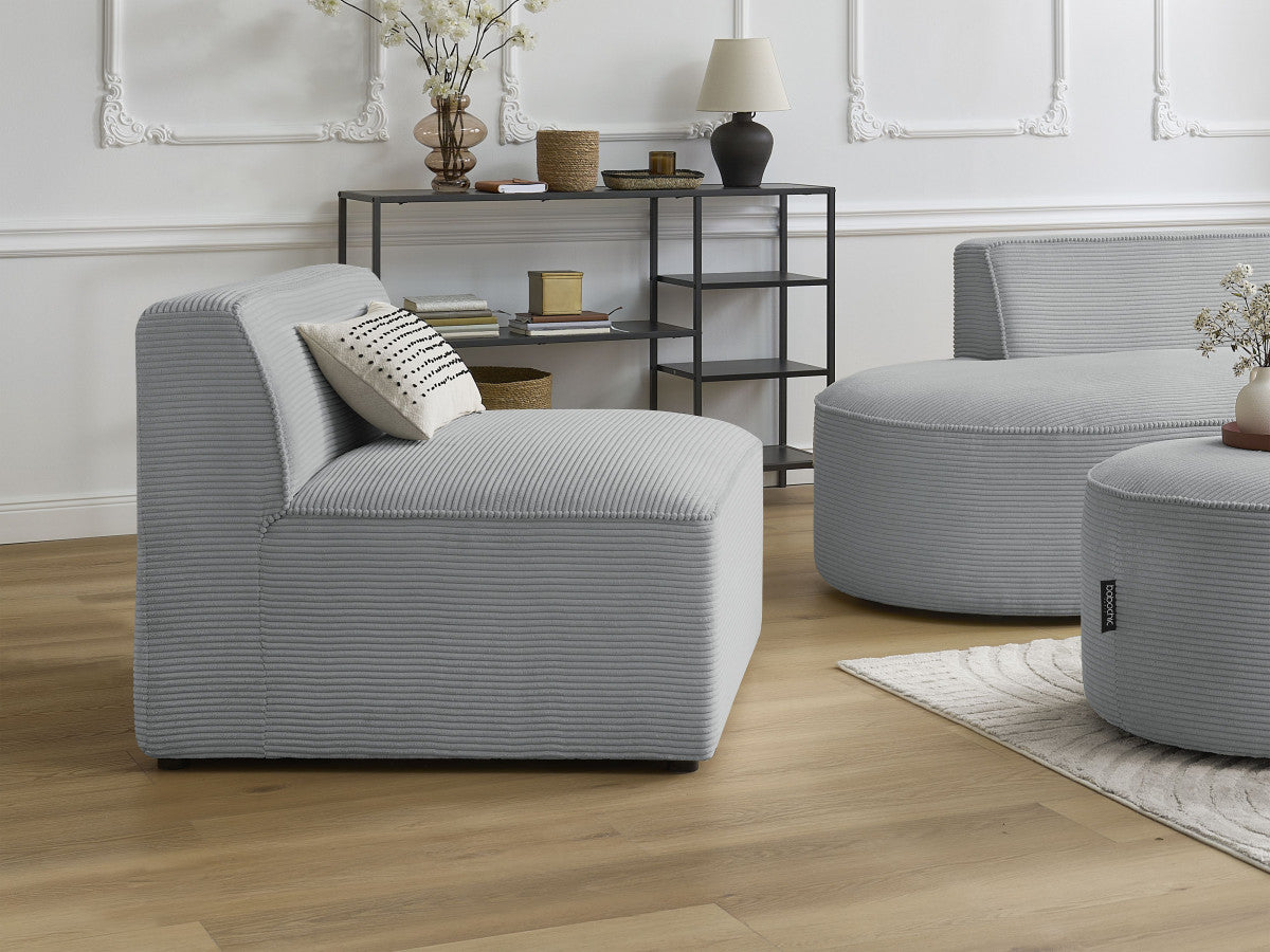 1-zits stoel voor modulaire bank ROUSSEAU ribfluweel