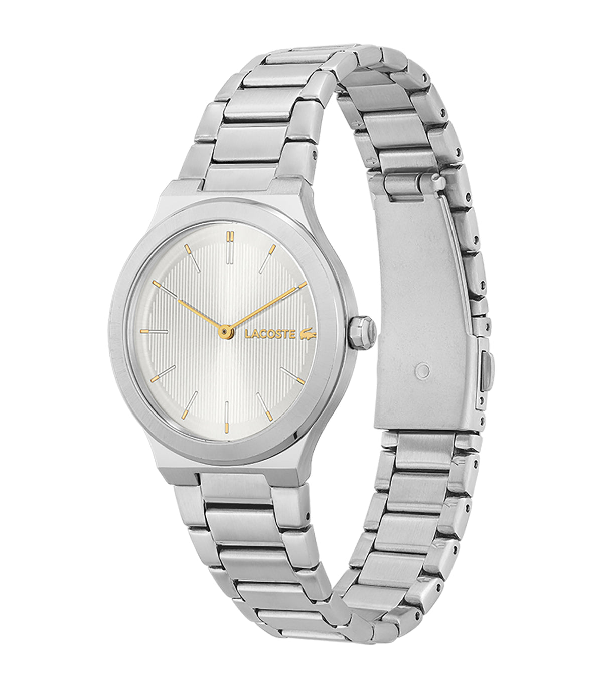 Lacoste - Classic Elegance - Vrouw - Stalen Armband - Stalen Kast - Zilveren Wijzerplaat