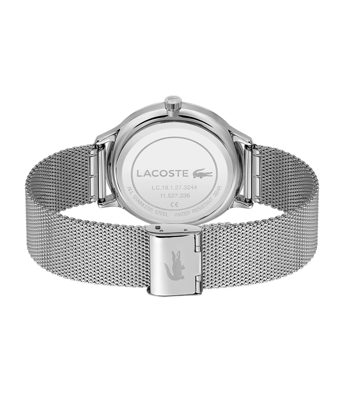 Lacoste - Classic Elegance - Man - Milanese Band - Stalen Kast - Zwarte Wijzerplaat
