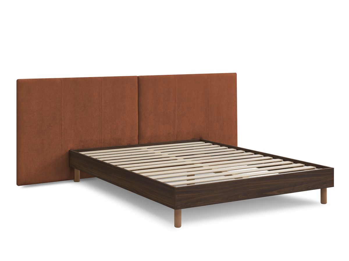 Donkerhouten ALTIRA bed met massieve latten