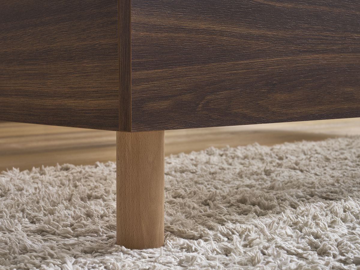 Donkerhouten ALTIRA bed met massieve latten