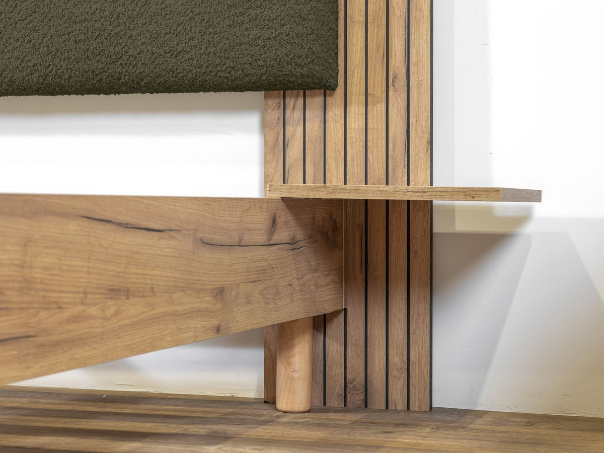 Lit LIOR lattes massives pieds en bois naturel