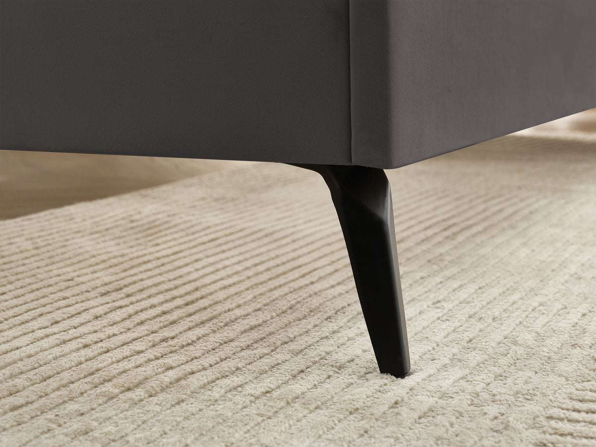 Lit PRUNE avec lattes massives tissu velours