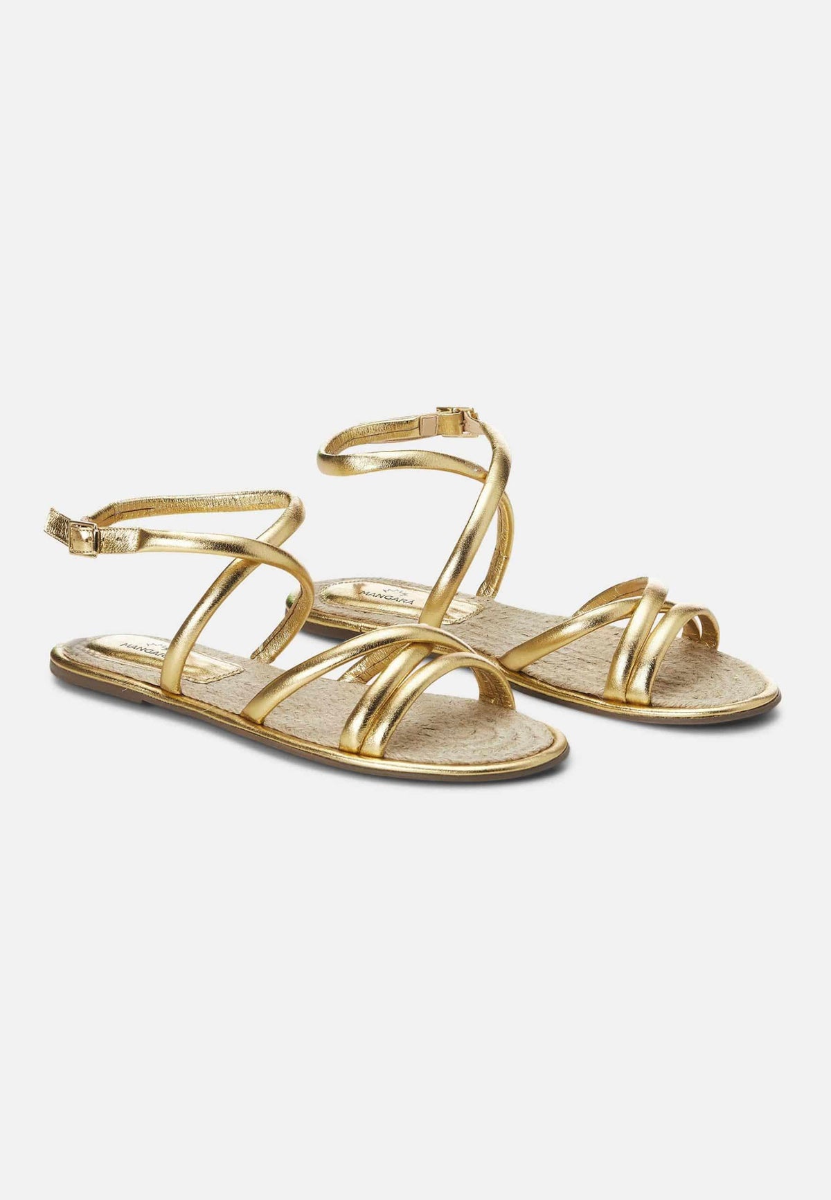 Mangará Angico Dames Leren Sandalen - Elegant en Comfortabel - Gouden