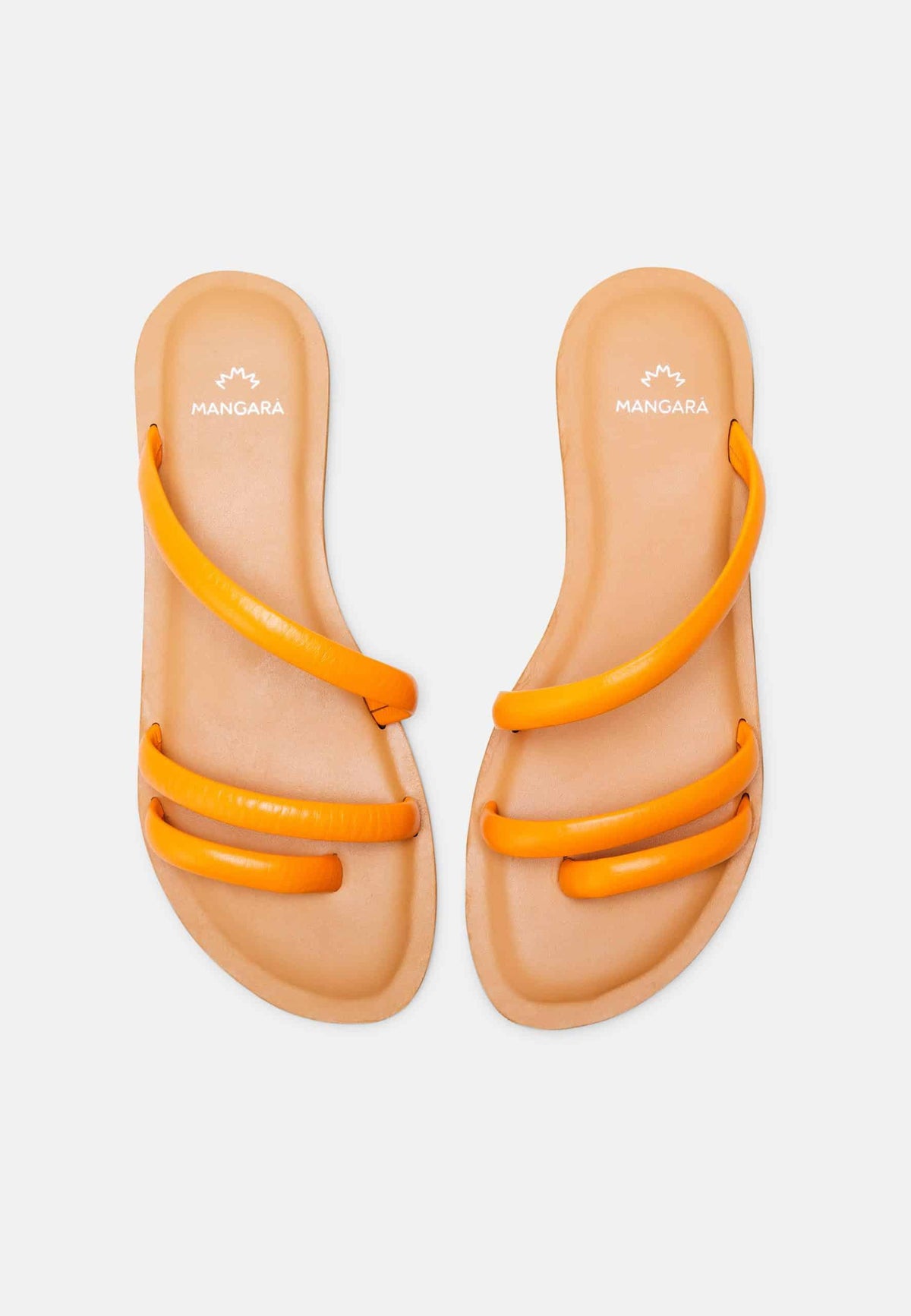 Mangará Cocao Leren Pantoffels - Oranje