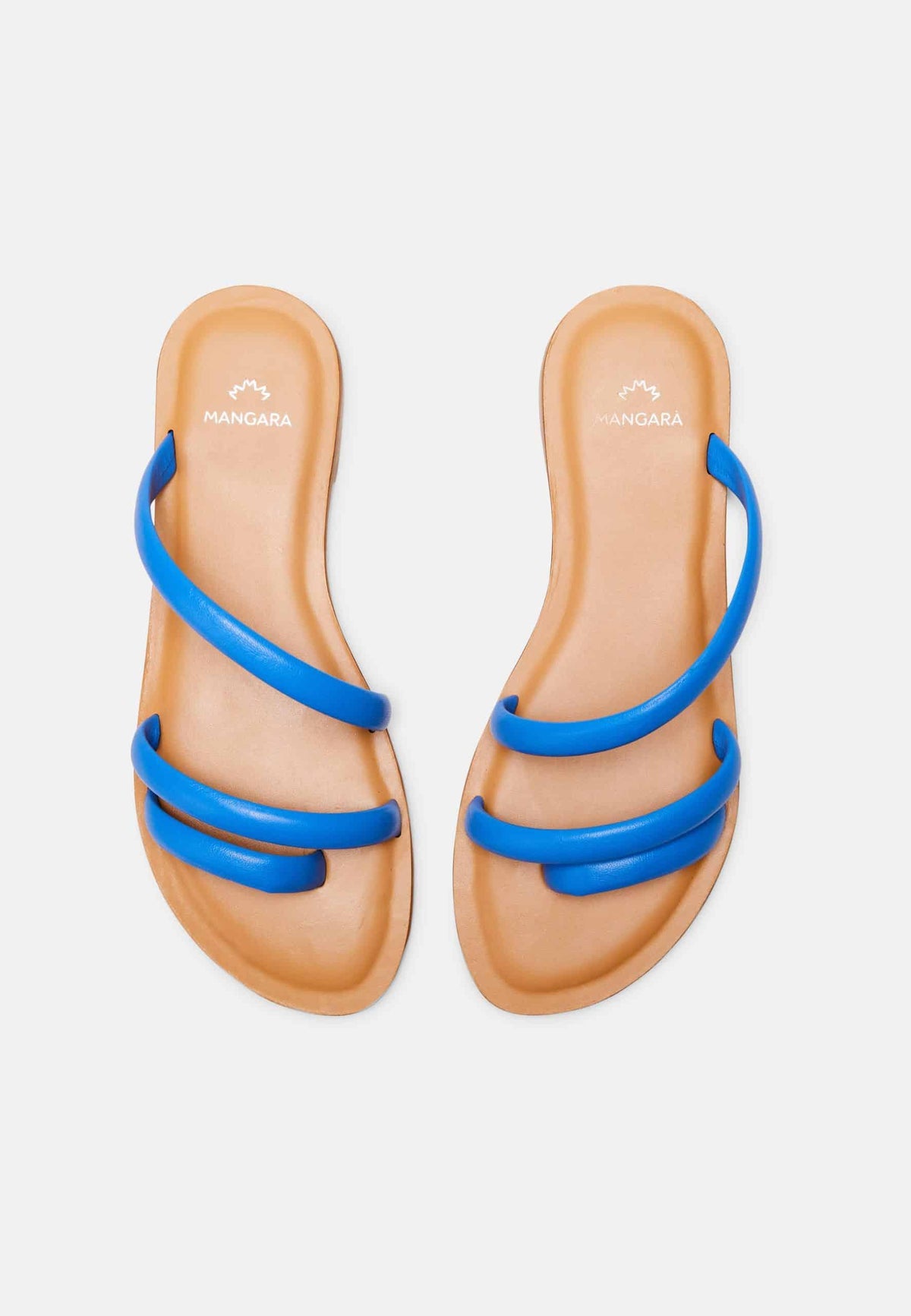 Mangará Cocao Leren Pantoffels - Blauw