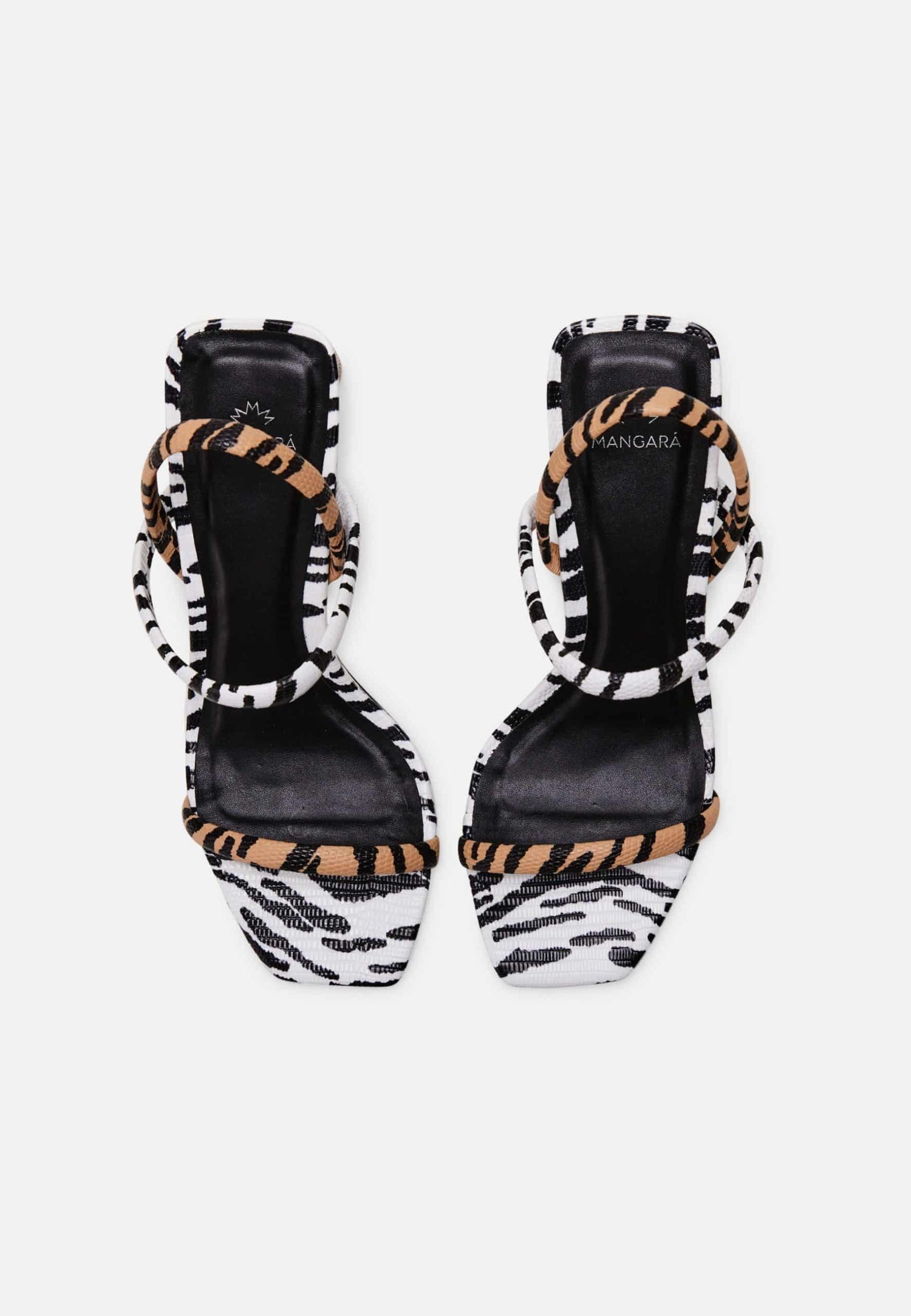 Mangará Dames Sandalen met Dierenprint - 6,5 cm Blokhak - Zwart