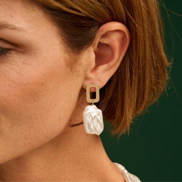 Oorbellen - Destan Wit