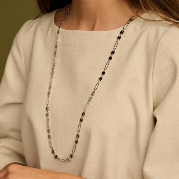 Halsketting - Dietrichlang Zilverkleurig