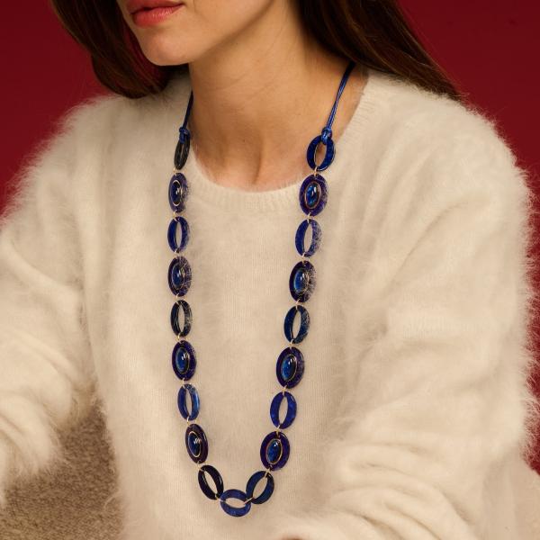 Halsketting - Karlalang Blauw