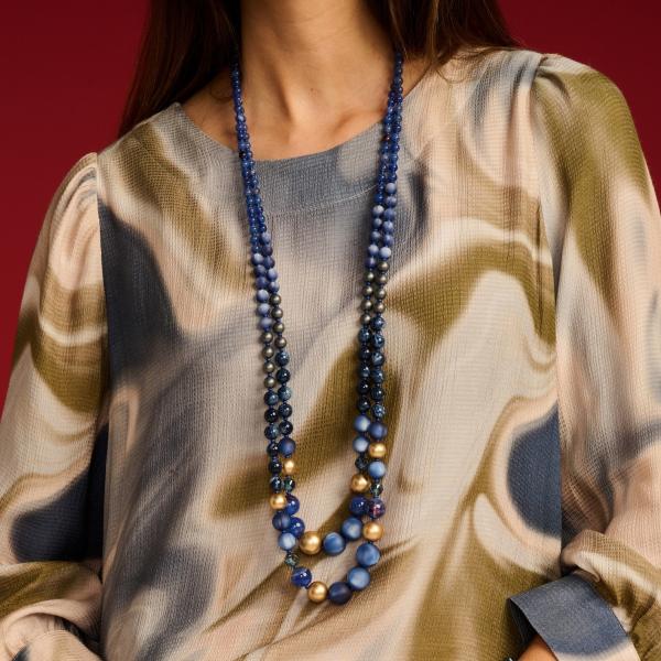 Halsketting - Pan87Lang Blauw