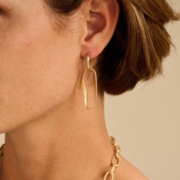 Oorbellen - Deef Goudkleurig Mat