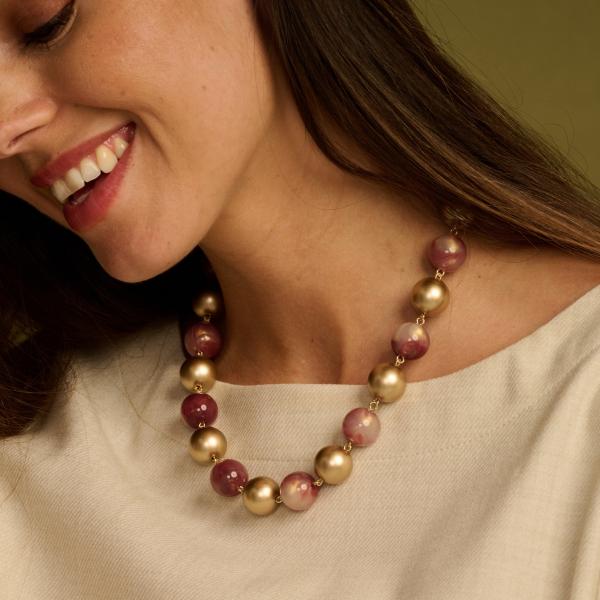 Halsketting - Dali Aubergine