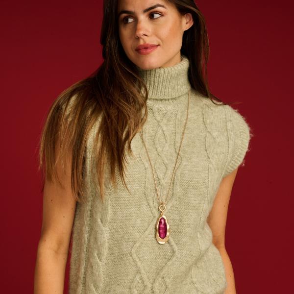 Halsketting - Koutar Aubergine