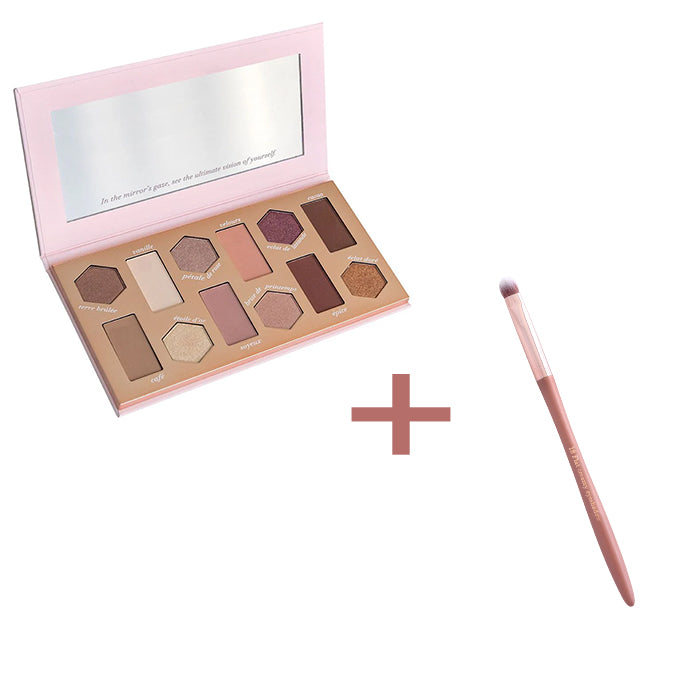 Cent Pur Cent - The Ultimate Eyeshadow Palette 1,0 + Cent Pur Cent  Flat Creamy Eyeshadow Brush 18