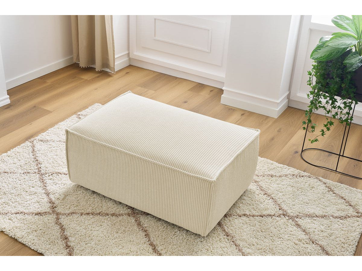 Pouf compact NIHAD velours côtelé