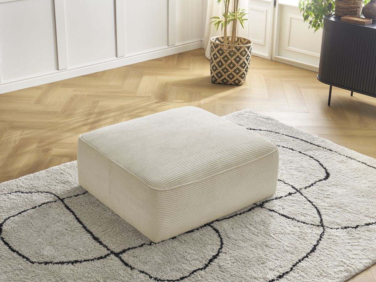 Pouf LEOPOLD velours côtelé