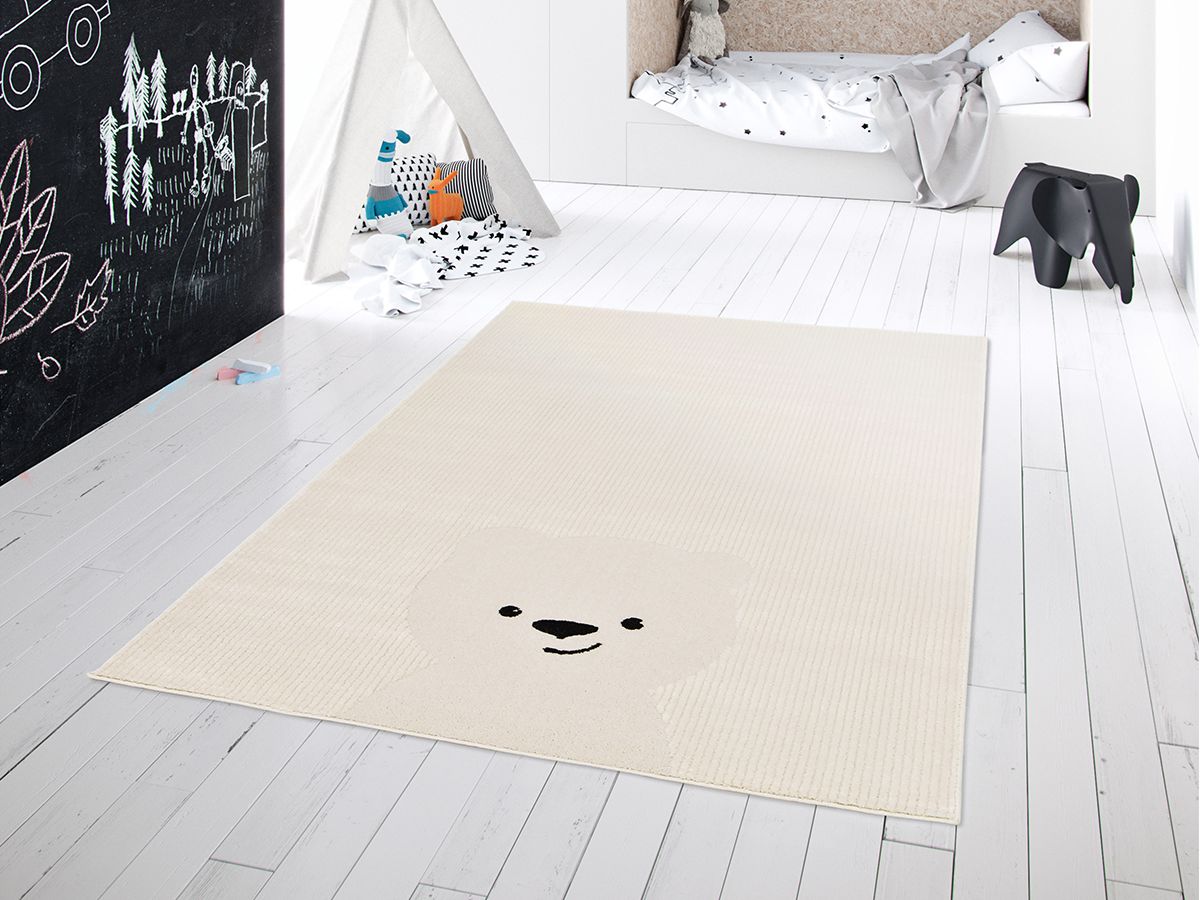 Kinderkleed met korte pool WINNY met beermotief - Beige